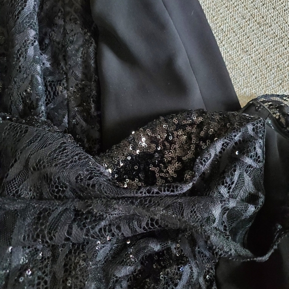 LAST CHANCE Badgley Mischka Collection sequin lace cocktail dress 14 - Picture 9 of 12